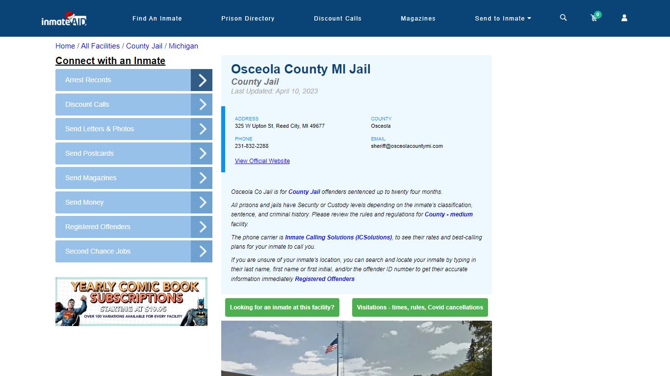 Osceola County MI Jail - Inmate Locator - Reed City, MI