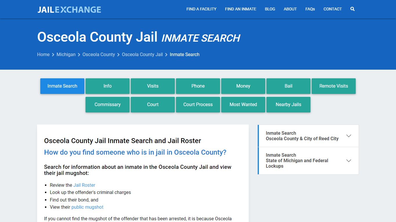 Inmate Search: Roster & Mugshots - Osceola County Jail, MI