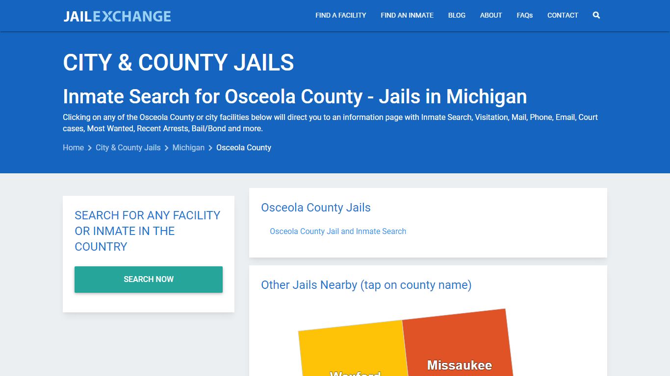 Inmate Search for Osceola County | Jails in Michigan - Jail Exchange